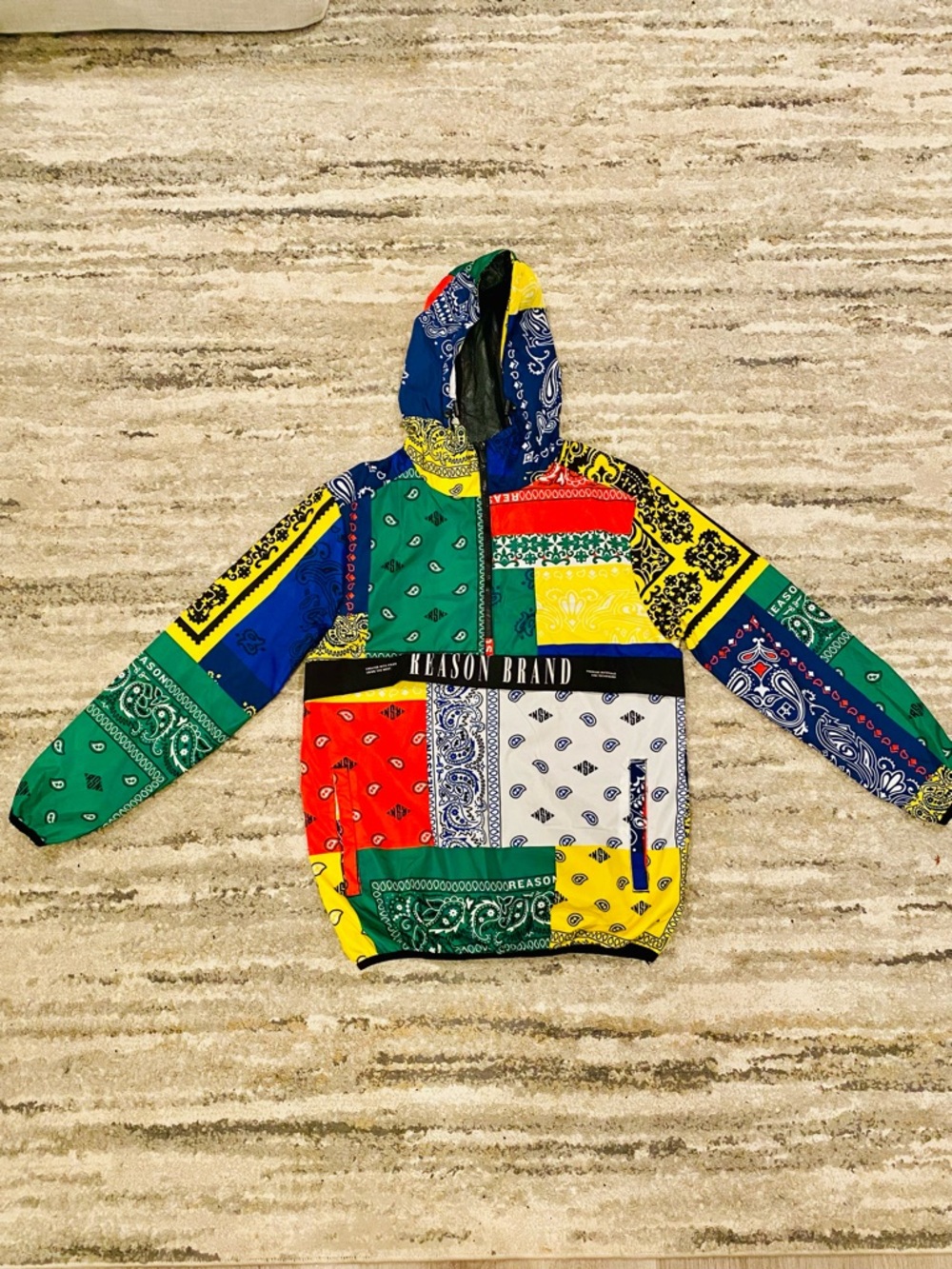 REASON Multicolor Bandana Patchwork Hoodie